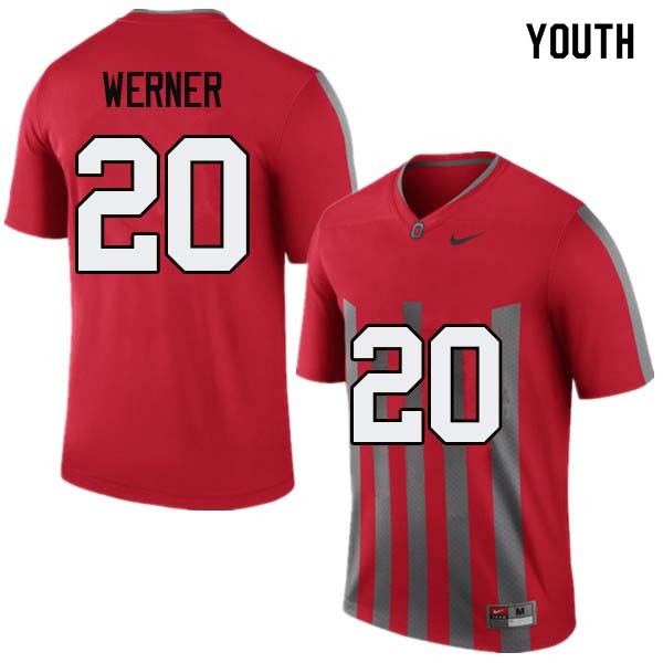 Ohio State Buckeyes #20 Pete Werner Youth College Jersey Throwback